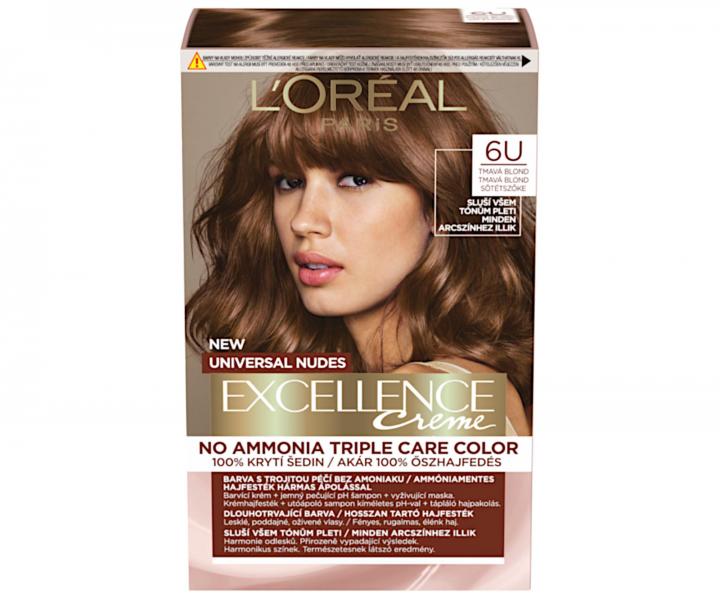 Permanentn farba Loral Excellence Universal Nudes 6U tmav blond