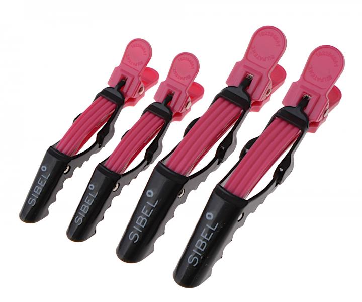 Klipsy do vlasov Sibel Gator - 9 cm, 11 cm, tmavo ruov, 4 ks