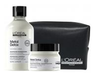 Sada pre farben� a po�koden� vlasy Lor�al Professionnel Serie Expert Metal Detox + ta�ti�ka zadarmo