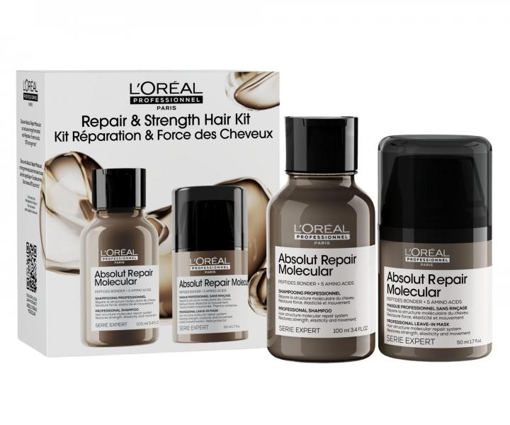 Cestovn� sada pre po�koden� vlasy Lor�al Professionnel Serie Expert Absolut Repair Molecular Repair & Strenght Hair Kit