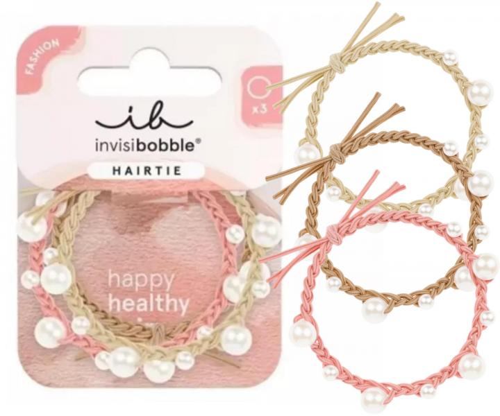S�prava ozdobn�ch gumi�iek do vlasov Invisibobble Hairtie Princess Pearl - 3 ks