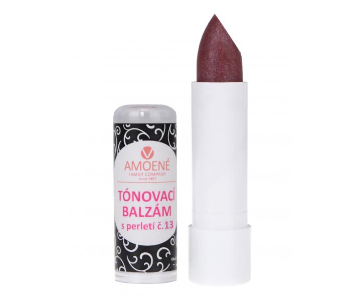 Tnovacie balzam na pery s perleou Amoen, fialkov . 13 - 4,2 g