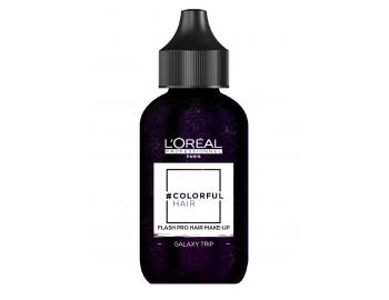 Jednodňový make-up na vlasy Loréal Colorful Hair Flash - 60 ml, Galaxy Trip - modré trblietky