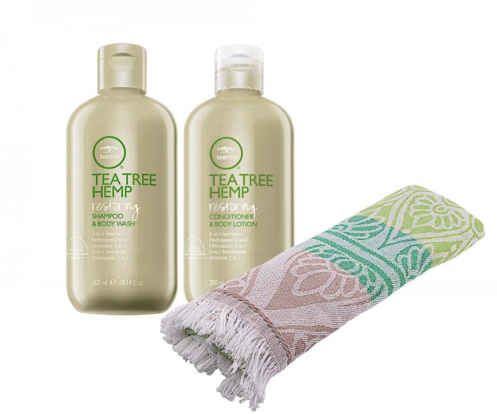 Regeneran sada s konopnm olejom Paul Mitchell Tea Tree Hemp + plov osuka zadarmo