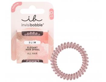 Tenk� �pir�lov� gumi�ka do vlasov Invisibobble Slim Pink Monocle - ru�ov�, 3 ks