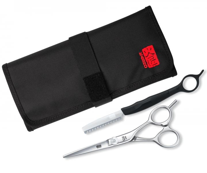 Sada kadern�ckych no�n�c Kasho Design Master Classic 5,5" a britvy Kasho Speed ​​Edge Razor s textiln�m puzdrom