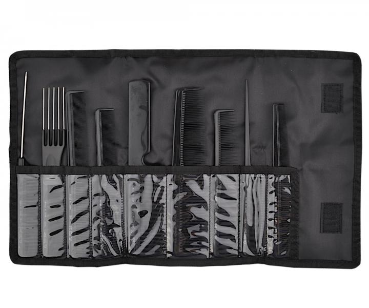 Kompletn sada profesionlnych hrebeov s puzdrom Eurostil Professional - ierna