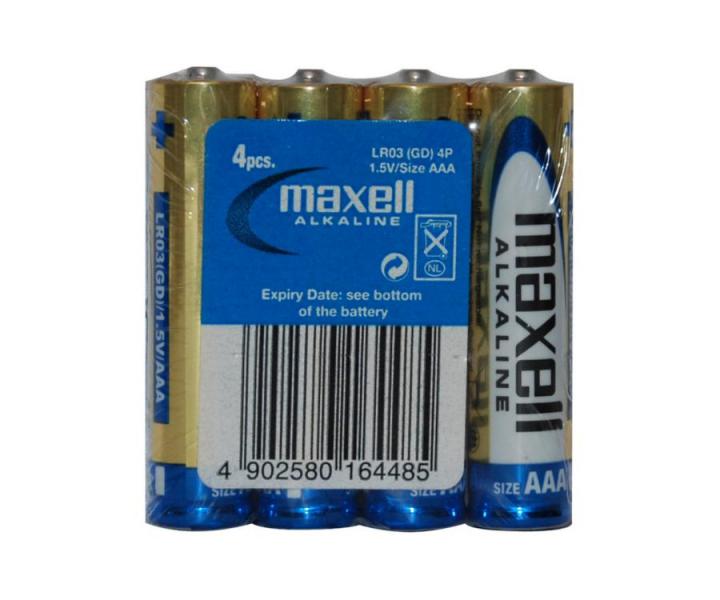 Alkalick batrie Maxell  AAA mikrotukov - 4 ks (bonus)