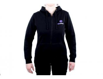 Mikina na zips s potlaou - dmska, ierna XL