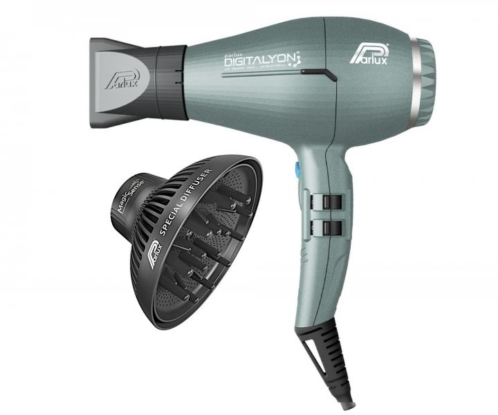 Set profesionlneho fnu na vlasy Parlux Digitalyon a difuzra Magic Sense - 2400 W, edo-zelen