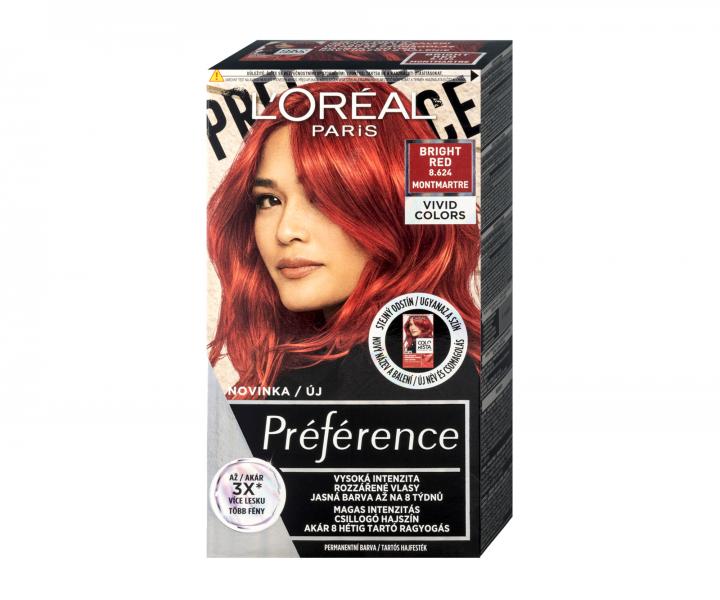 Permanentn farba na vlasy Loral Prfrence 8.624 Bright Red - jasne erven
