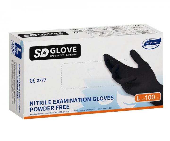 Nitrilov� rukavice SD Glove Nitrile Examination Gloves - 100 ks, �ierne, ve�kos� L