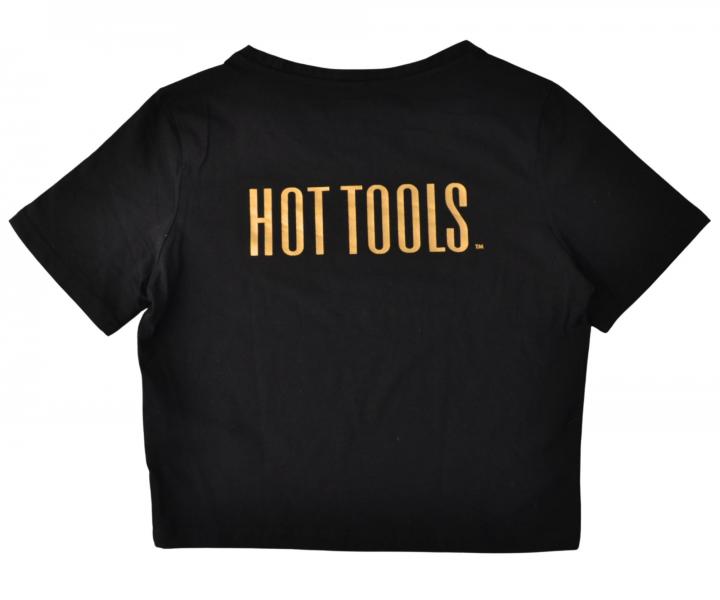 D�mske crop top tri�ko Hot Tools - �ierne, XL (bonus)