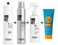 Sada Lor�al Tecni. Art - lak na vlasy + such� �amp�n + termo sprej + opa�ovac� kr�m Lor�al ZADARMO