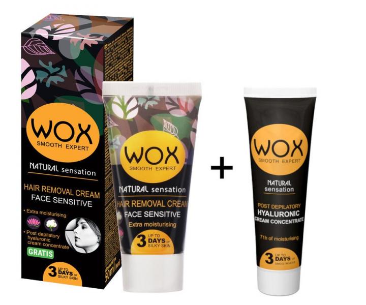 Depilan krm na tvr WOX Face Sensitive 50 ml + post-depilan krmov koncentrt zadarmo