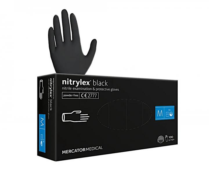 Nitrilov rukavice pre kadernkov Mercator Nitrylex Black 100 ks - ierne, vekos M