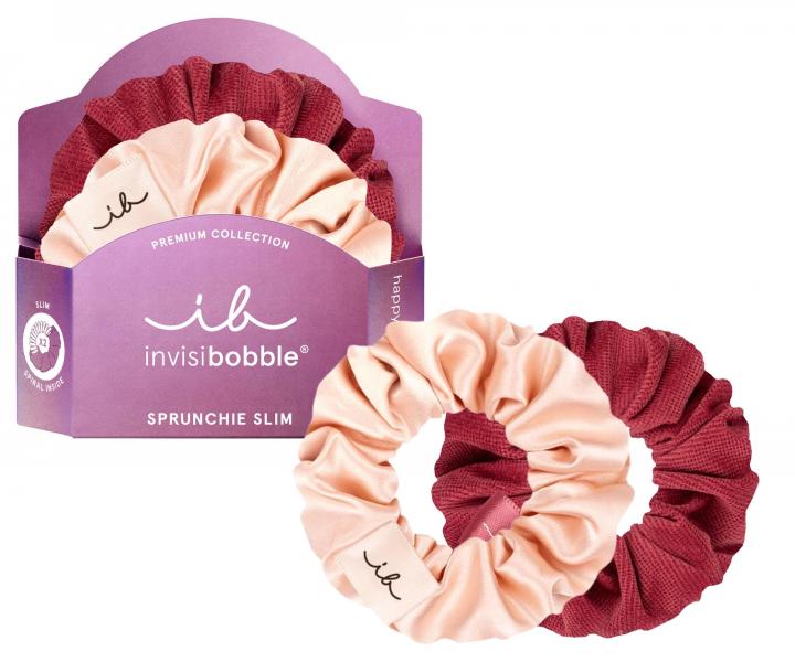 Ozdobn pirlov gumiky Invisibobble Sprunchia Slim Premium You Make Me Blush - 2 ks