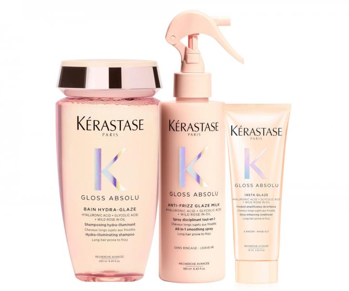 Sada na hydratciu a uhladenie vlasov so sklonom ku krepateniu Krastase Gloss Absolu + starostlivos 75 ml zadarmo
