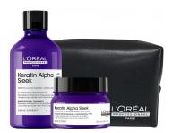 Sada pre dlhodob� uhladenie krepat�ch vlasov Lor�al Professionnel Serie Expert Keratin Alpha Sleek + ta�ti�ka zadarmo