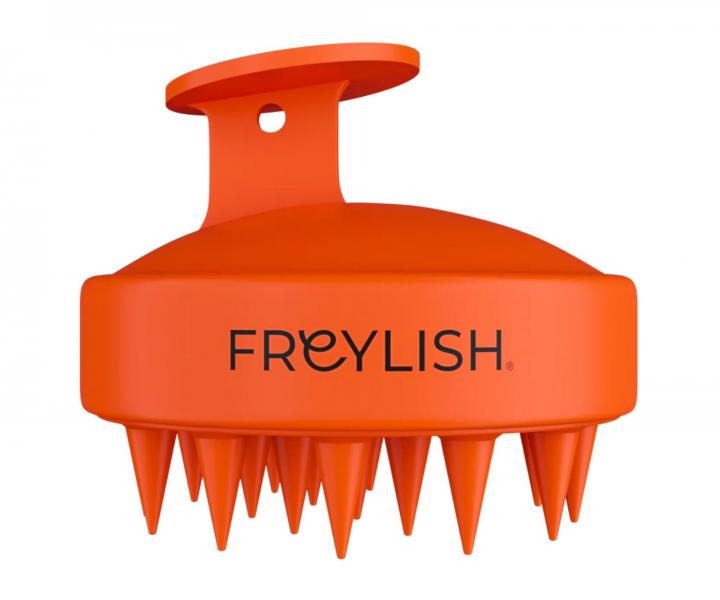 Masna exfolian kefa na pokoku hlavy Freylish Massage Exfoliating Brush - oranov