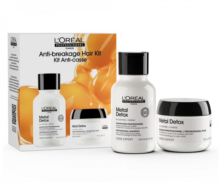 Cestovn� sada pre farben� a po�koden� vlasy Lor�al Professionnel S�ria Expert Metal Detox Anti-Breakage Hair Kit