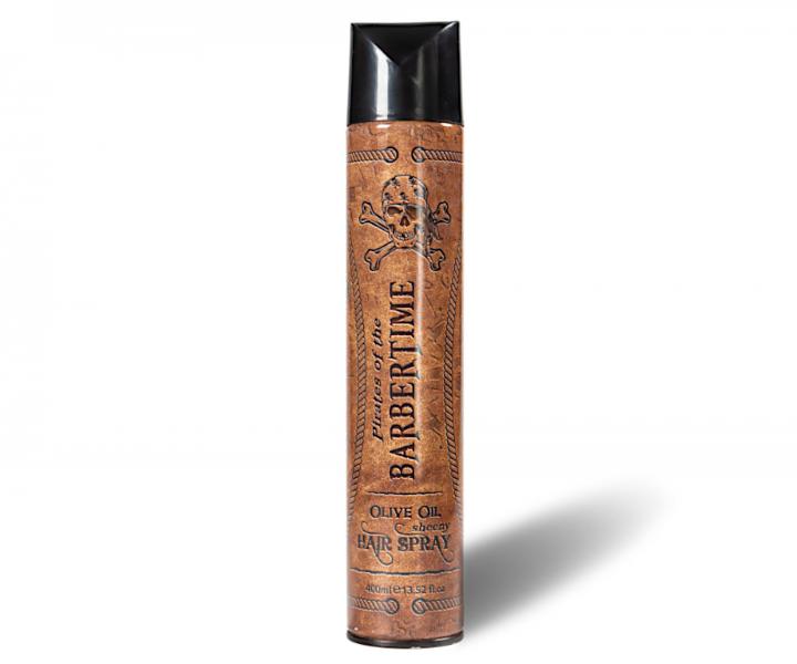 Leskl lak na vlasy s olivovm olejom Barbertime Olive Oil Sheeny Hair Spray - 400 ml