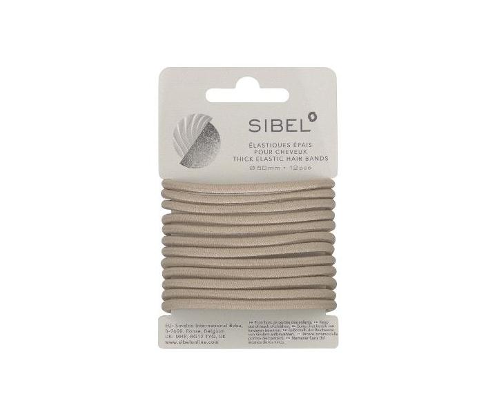 Silné gumičky do vlasov Sibel - 50 mm, 12 ks, blond