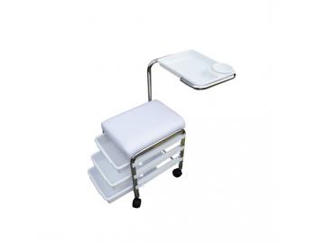Manikúrna/pedikúrna stolička Weelko Brevis - 3 zásuvky, biela