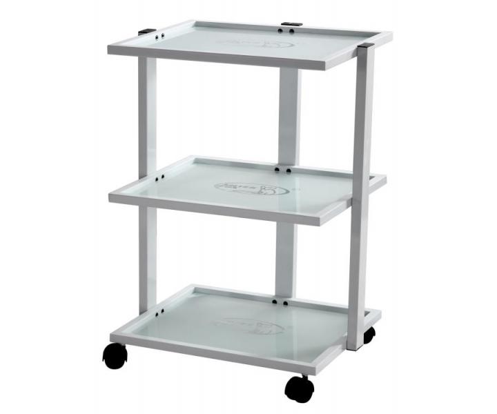 Kozmetick stolk na kolieskach Silverfox 1040 - 3 police, biely