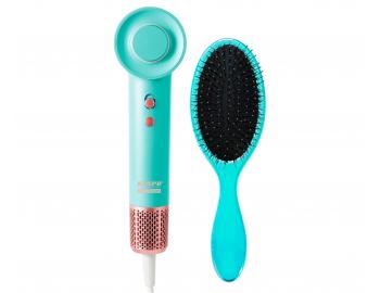 F�n na vlasy Kiepe Professional Home Precision BLDC Hair Dryer - 1100 W, tyrkysov� + kefa Kiepe zadarmo