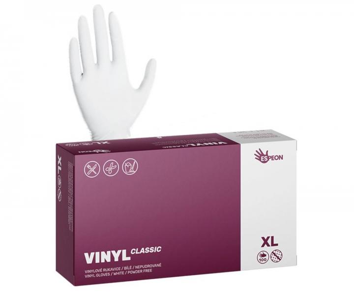 Vinylov rukavice Espeon Vinyl Classic - 100 ks, biele, nepudrovan, vekos XL