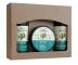 Telov� rad starostlivosti o telo Green Pharmacy Body Care so zelenou k�vou a z�zvorov�m olejom - dar�ekov� sada - sprchov� g�l + cukrov� peeling + telov� mlieko