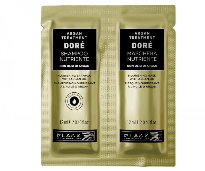Vyivujci ampn a maska pre such a lmav vlasy Black Professional Dor Argan Treatment - 2 x 12 ml