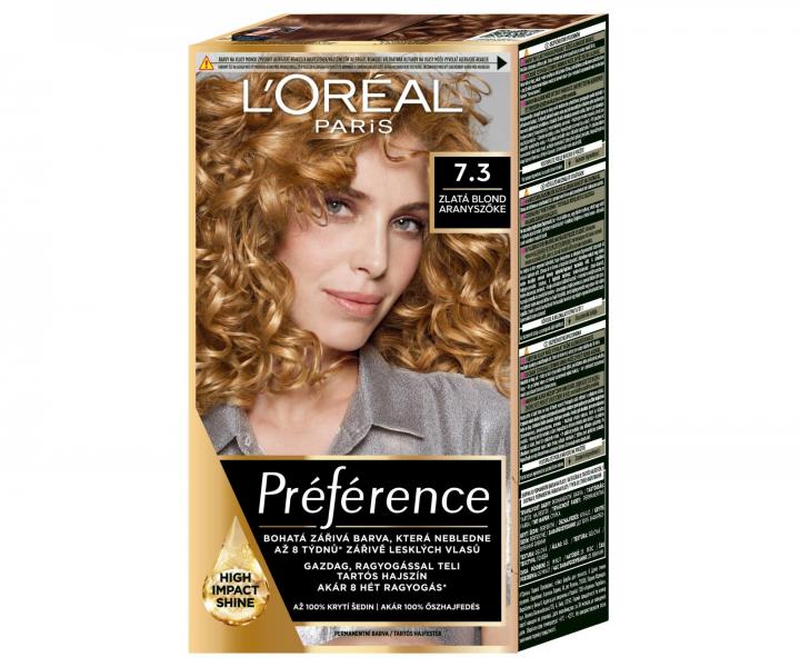 Permanentn� farba Lor�al Pr�f�rence 7.3 zlat� blond