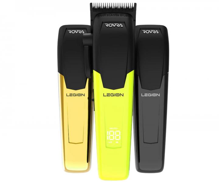 Profesion�lny strihac� stroj�ek s v�menn�mi krytmi Rovra Legion Professional Hair Clippers - zelen�/zlat�/�ierna