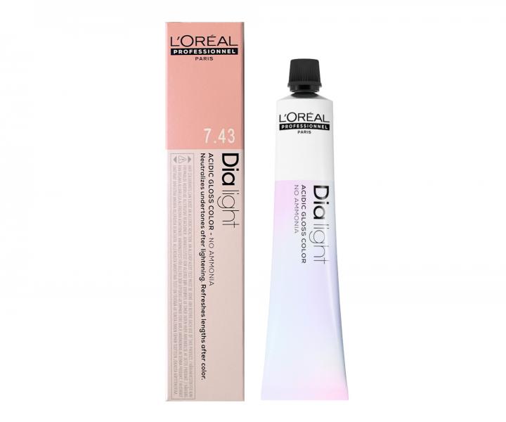 Preliv na vlasy Loral Dialight 50 ml - odtie 7.43 meden zlat blond