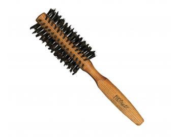 Okrúhla drevená kefa na vlasy s diviačími štetinami Eurostil Profesional - 18 mm