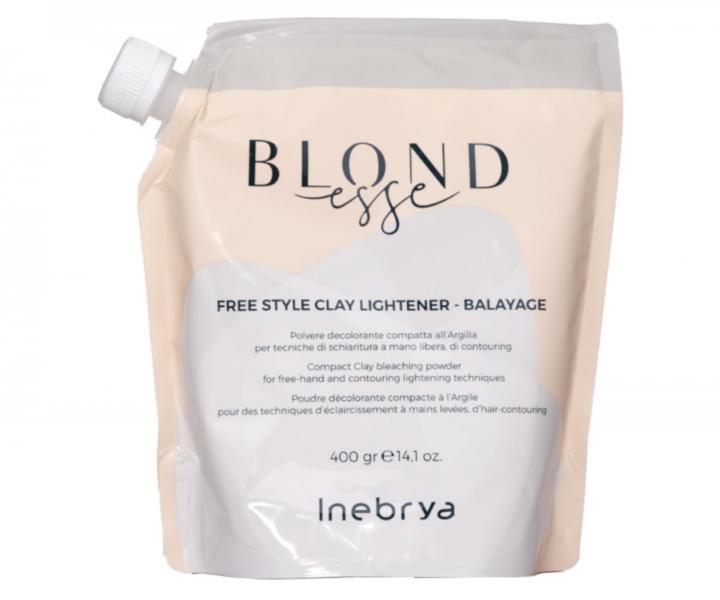 Zosvetujci pder pre techniku &#8203;&#8203;vonej ruky Inebrya Blondesse Free Style Clay Lightener Balayage - 400 g