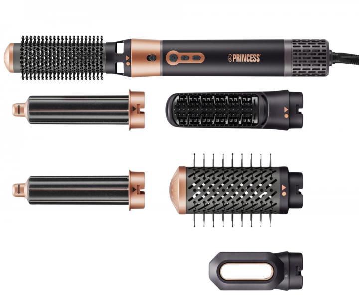 Multifunk�n� stylingov� kulmof�n so �iestimi nadstavcami Princess Airstyler Plus 529215  - 1000 W, �ierny