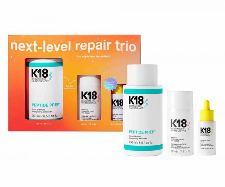 Darčeková sada pre obnovu poškodených vlasov K18 Next-Level Repair Trio