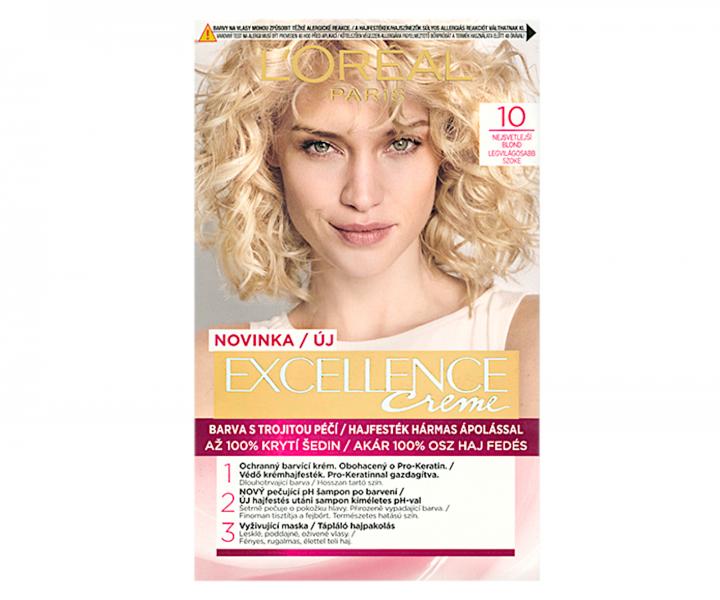 Permanentn farba Loral Excellence 10 najsvetlejia blond
