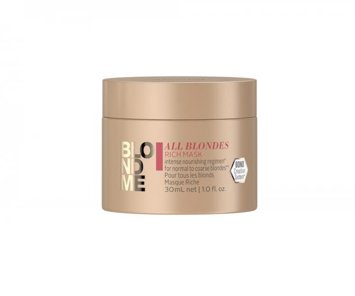 Bohat maska pre blond vlasy Schwarzkopf Professional BlondMe All Blondes Rich Mask - 30 ml