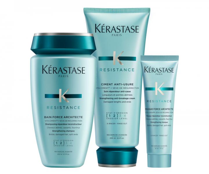 Sada pre po�koden� vlasy K�rastase Resistance Force Architecte + maska 30 ml zadarmo