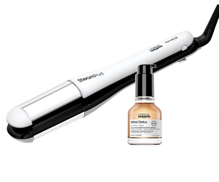 Parn� �ehli�ka na vlasy Lor�al Professionnel SteamPod 4 + olej Metal Detox 50 ml zadarmo