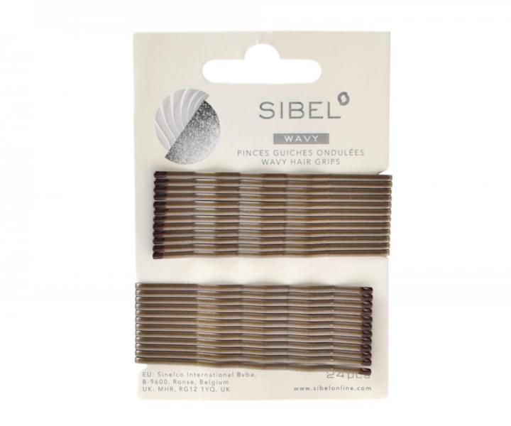 Vlnit sponka Sibel Wavy - 7 cm, hned - 24 ks