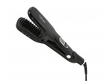 Profesionálna parná žehliaca kefa na vlasy Eurostil Profesional Hair Brush Straightener - čierna