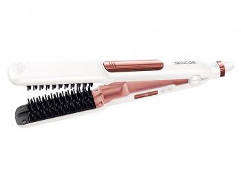 Žehlička/kefa na vlasy s parou Sencor SHI 5300GD - perleťová biela/ružová