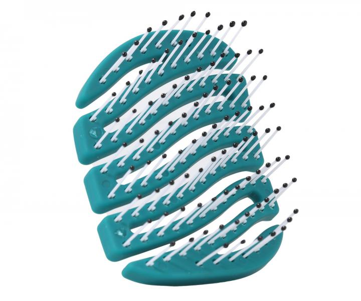 Kefa na vlasy s nylonov�mi �tetinami Sister Young Mila Pocket Hair Brush - tmavo zelen�