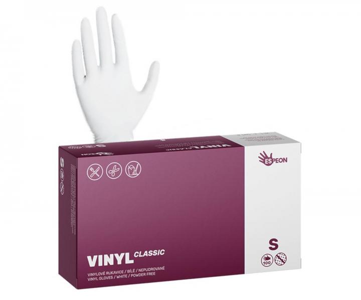 Vinylov rukavice Espeon Vinyl Classic - 100 ks, biele, nepudrovan, vekos S