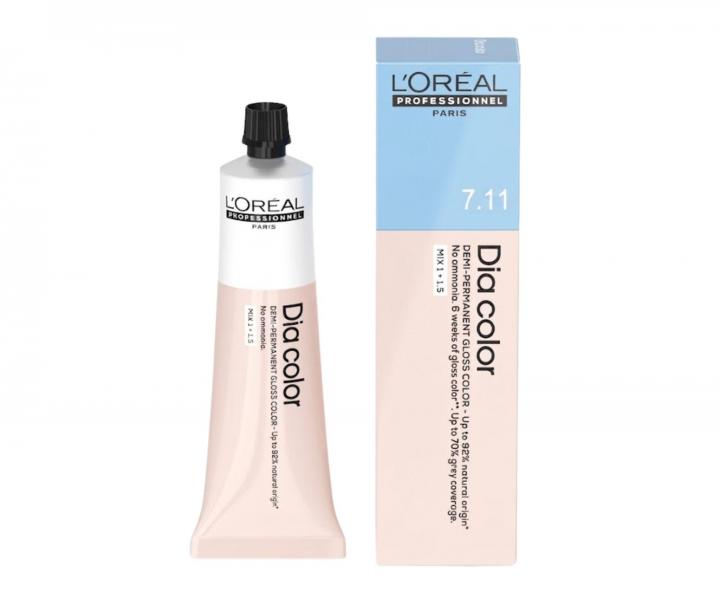 Preliv na vlasy Lor�al Professionnel Dia color 60 ml - 7.11 blond hlbok� popolav�